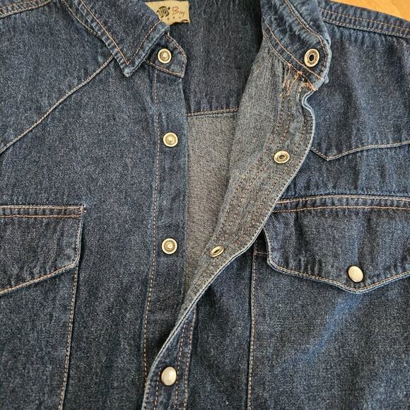 Turtle Bay Men's Pearl Snap Front Shirt Denim Western - size M - EUC - Picture 5 of 8